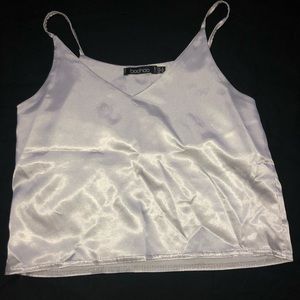 Boohoo metallic crop top